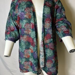 LulaRoe Lindsay Cardigan Womens Small Multicolor 3/4 Sleeve Open Front